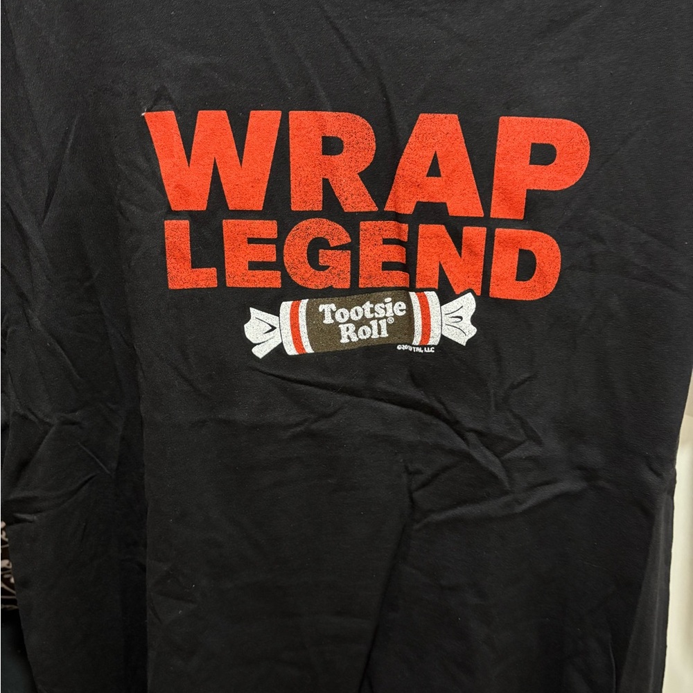 Black Tootsie Roll Wrap Legend Men's Shirt nwt size xl